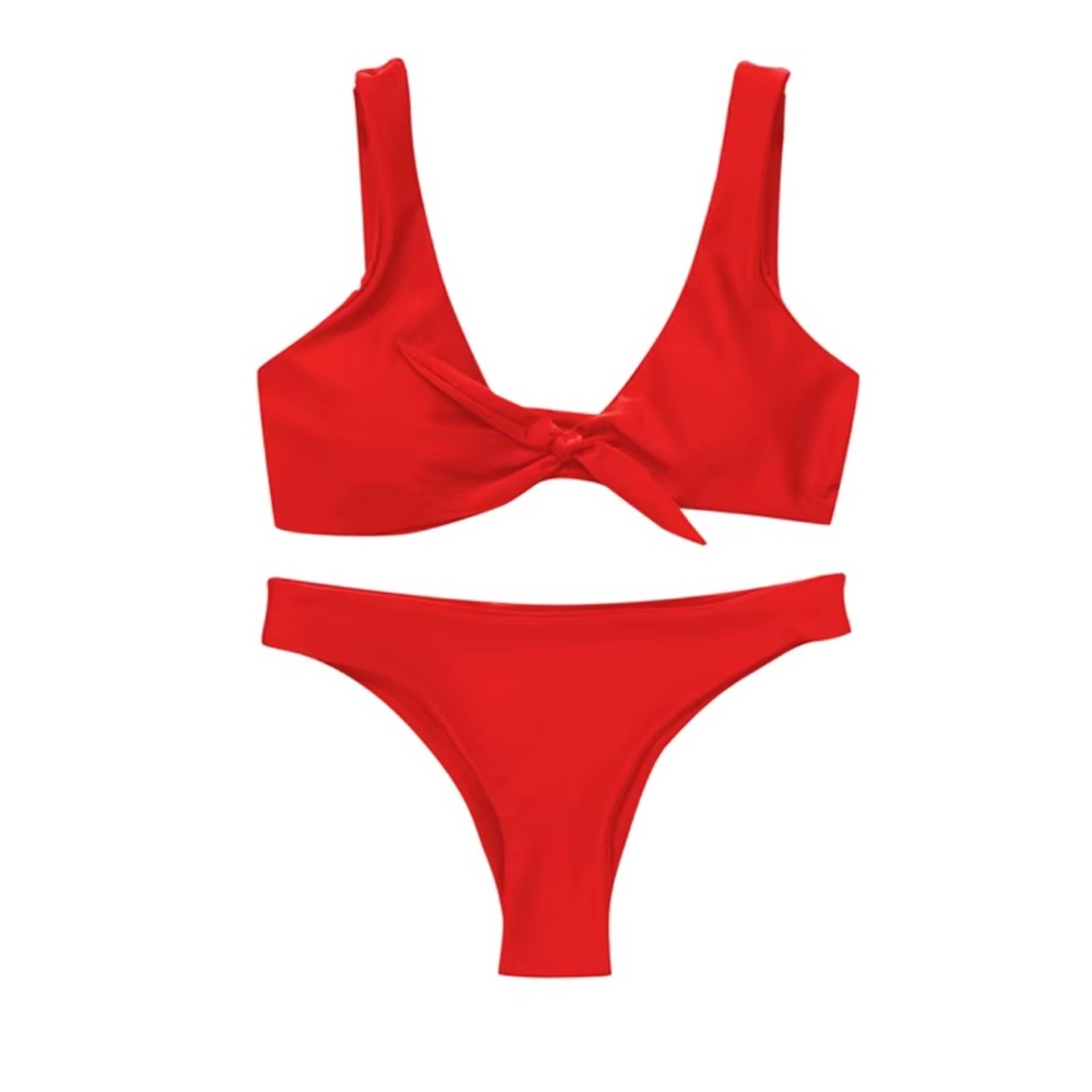 Women's Red Bikini Set Cheeky Swimsuit Two Piece NWOT Size S